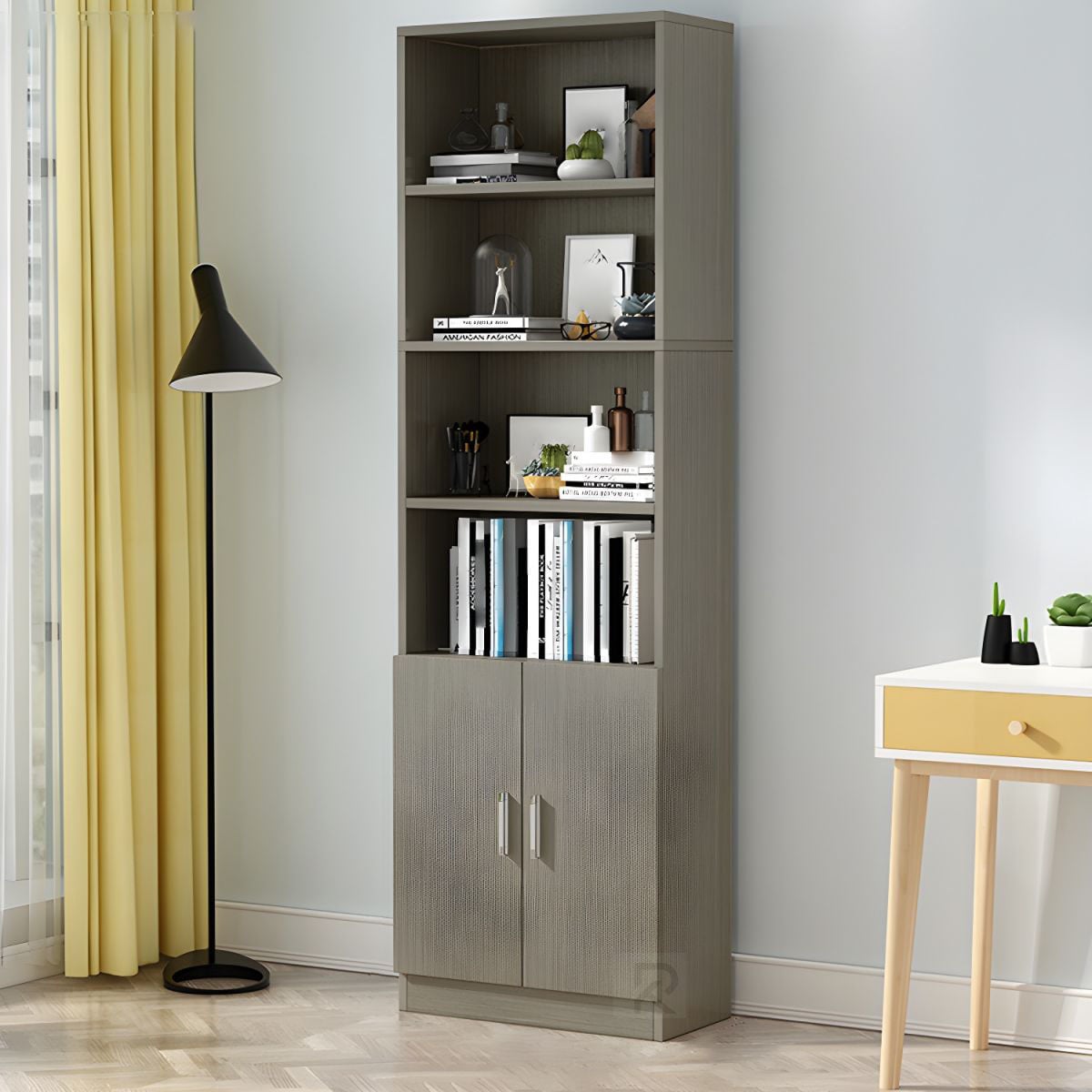 Picture of RK Modern Library Book Shelf Standing Display Shelve Rack Engineered Wood Bookcase Bookshelf Showpiece Rack with Storage Cabinet