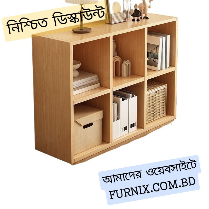 Picture of RK Engineered Wood 6 Layers Bookshelf Storage Cabinet Organizer Shelf Horizontal Multi Storage Space  Rack Display Shelf - Size: L36XH24X10