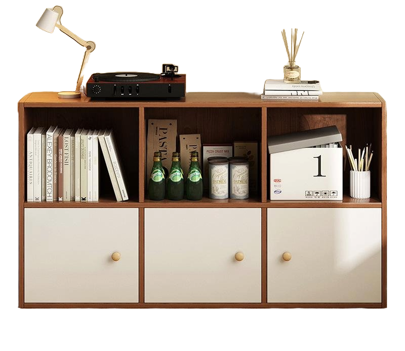 Picture of RK Engineered Wood 6 Layers Bookshelf Storage Cabinet Organizer Shelf Horizontal Multi Storage Space Wooden Rack Display Shelf With  Drawers.Size: L36XH24X10