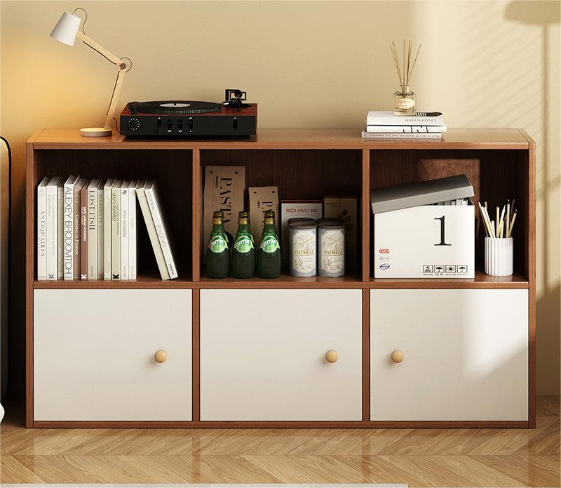 Picture of RK Engineered Wood 6 Layers Bookshelf Storage Cabinet Organizer Shelf Horizontal Multi Storage Space Wooden Rack Display Shelf With  Drawers.Size: L36XH24X10