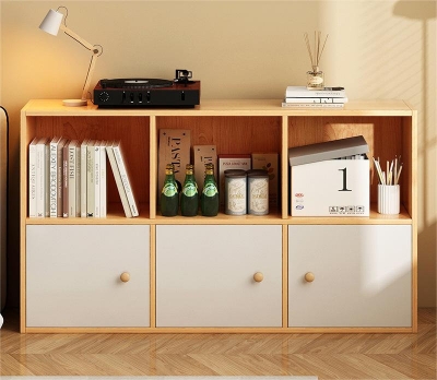 Picture of RK Engineered Wood 6 Layers Bookshelf Storage Cabinet Organizer Shelf Horizontal Multi Storage Space Wooden Rack Display Shelf With  Drawers.Size: L36XH24X10