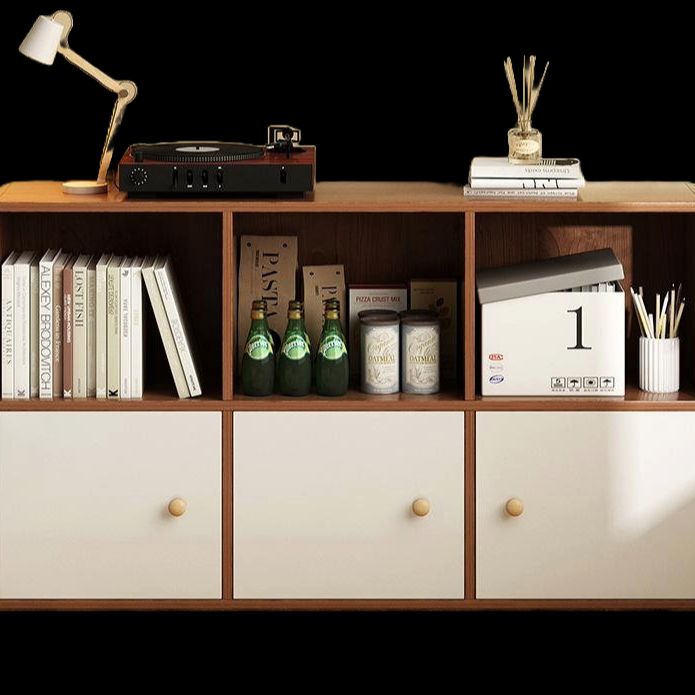 Picture of RK Engineered Wood 6 Layers Bookshelf Storage Cabinet Organizer Shelf Horizontal Multi Storage Space Wooden Rack Display Shelf With  Drawers.Size: L36XH24X10