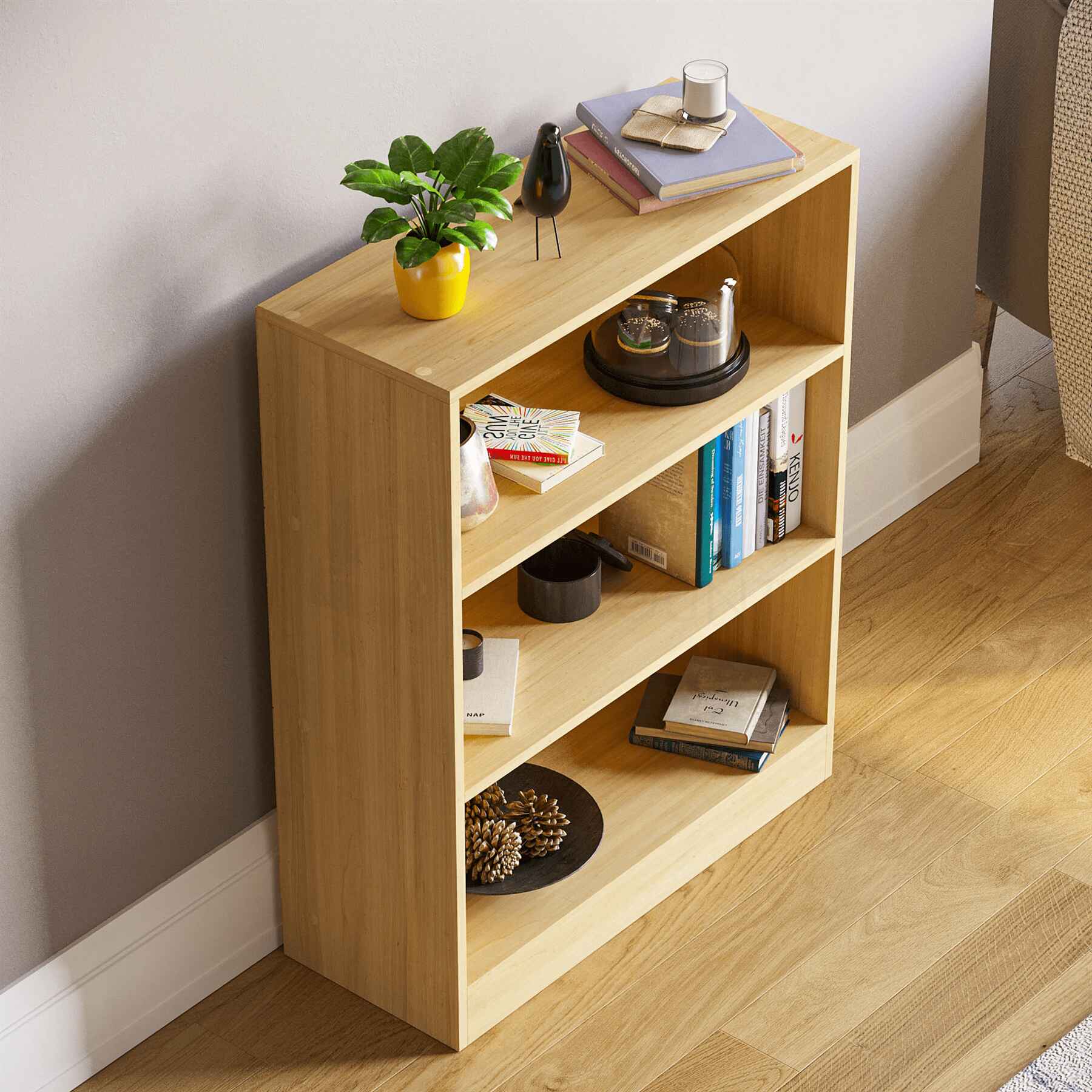 Picture of RK Modern and Trendy 3 Shelf Tier MDF  Bookcase Cabinet Storage Shelving Display Shelves Unit - 30X20 inches