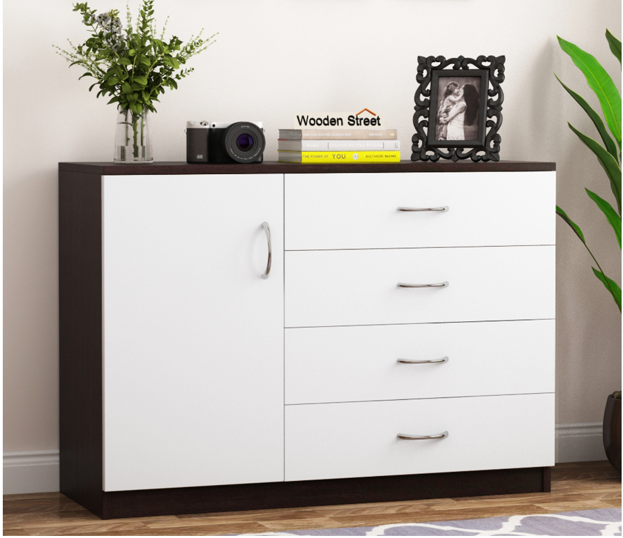 Picture of RK New Design Engineered Wood Kitchen Cabinet and Sideboard with Frosty White Drawers