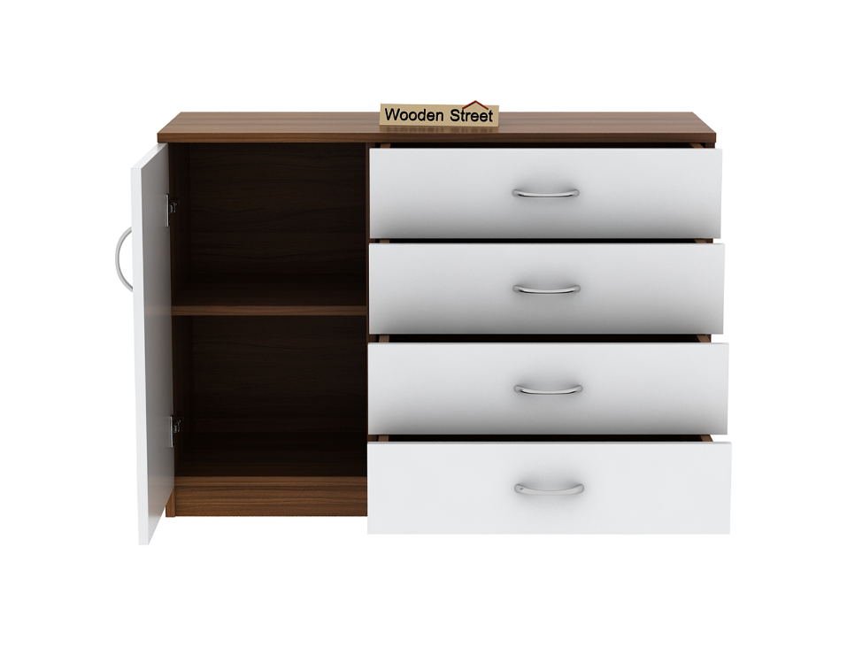 Picture of RK New Design Engineered Wood Kitchen Cabinet and Sideboard with Frosty White Drawers