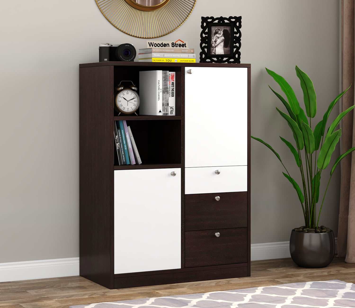 Picture of RK Special Design Engineered Wood Kitchen Cabinet and Sideboard with Frosty White Drawers