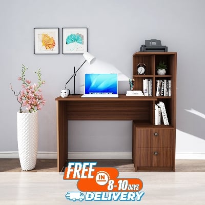 Picture of RK Modern Home Office Desk with Storage Shelf, Computer Table, Study Table with Book Shelf, Office Table, Study Table for Adults