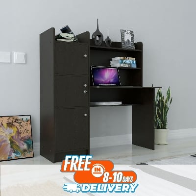 Picture of RK 3 Door Engineered Wood Office Table, Multi-Purpose Study Table, Computer Table for Students, Desk for Work from Home & Study Table for Adults