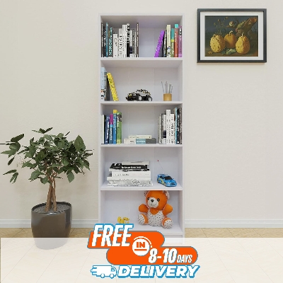 Picture of RK Engineered Wood 5 Tier Bookcase Open Book Shelf Storage Cabinet -Standing Display Shelve Rack-Bookshelf Showpiece -72/18 Inches