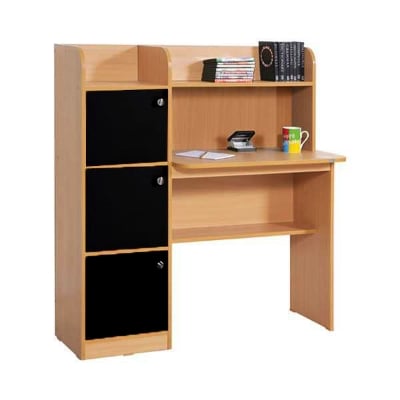 Picture of RK Left Side Drawer Reading Table with Multi Storage Space Bookshelf- Home Office DesksComputer Table, Study Desk, Workstation Table & Locker Drawer Computer Table-48X48X16 inches