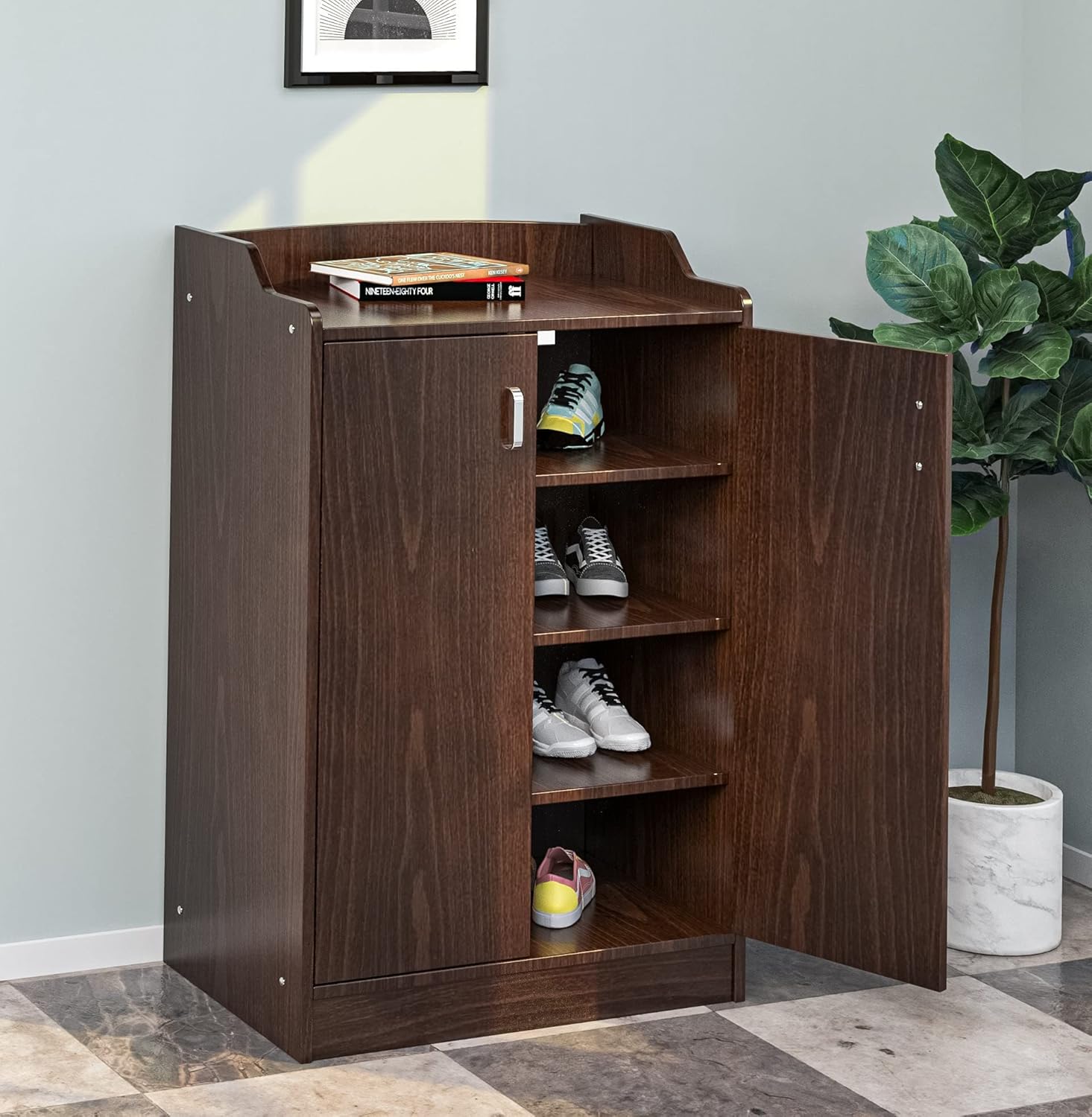 Picture of RK Engineered Wood Shoe Cabinet for Entryway and Shoe Rack Storage Organizer