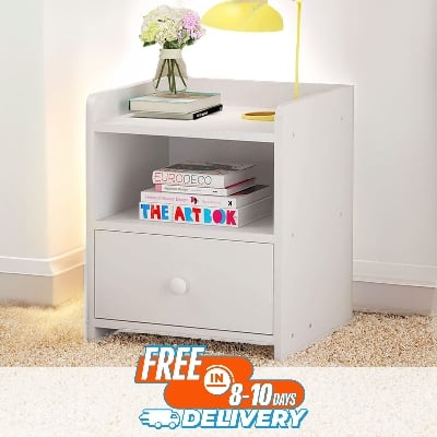 Picture of RK MDF M07 Bedside Table, Side Table, Bedside Table with Drawer, Home Furniture, Bedroom, Night Storage Cabinet, Bedside Table