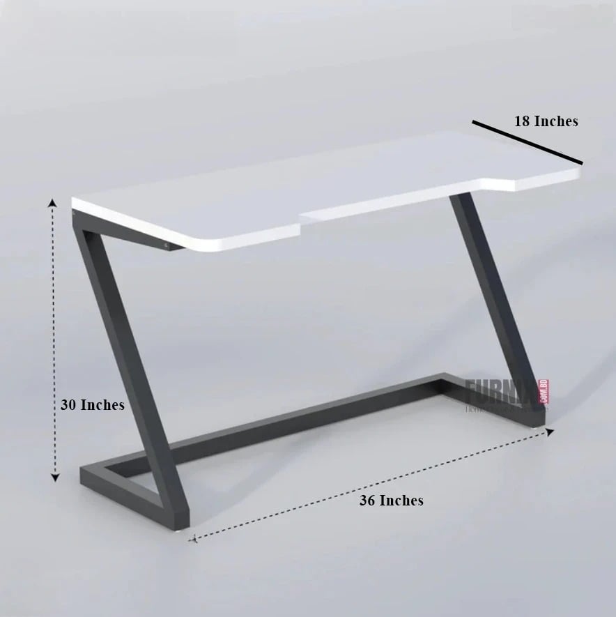 Picture of H30L36D18 Inches Modern Computer Desk for Small Spaces – Sturdy Home Office, Gaming, and Study Desk – White Laptop & Writing Table