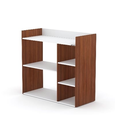 Picture of RK Engineered Wood Bed Side Table/Sofa Side Table/End Table/Books Storage Organizer/Corner Table/Corner Stand for Living Room (Shanteak/White) 24*24