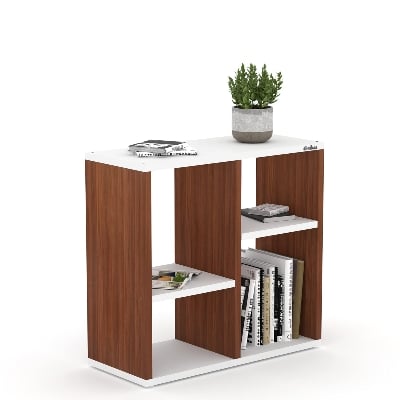 Picture of RK Engineered Wood Bed Side Table/Sofa Side Table/End Table/Books Storage Organizer/Corner Table/Book Shelf/ Corner Stand for Living Room-Cherry-White