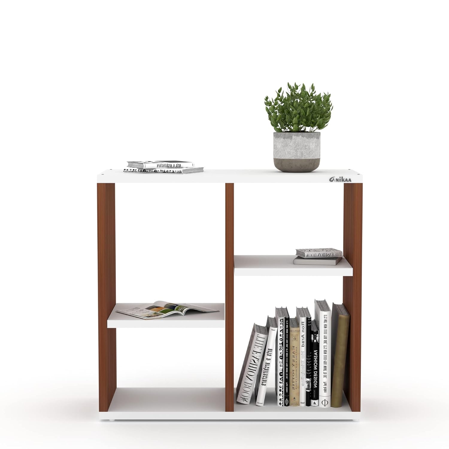 Picture of RK Engineered Wood Bed Side Table/Sofa Side Table/End Table/Books Storage Organizer/Corner Table/Book Shelf/ Corner Stand for Living Room-Cherry-White