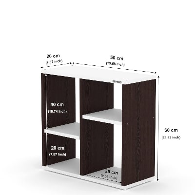 Picture of RK Engineered Wood Bed Side Table/Sofa Side Table/End Table/Books Storage Organizer/Corner Table/Book Shelf/ Corner Stand for Living Room-Walnut-White