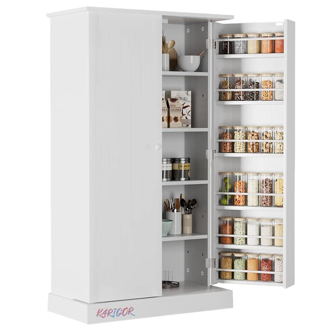 Picture of Keep Your Kitchen Organized With The Multipurpose Shelf Pantry Cabinet Organizer- Convenient Storage Solution For Your Essentials