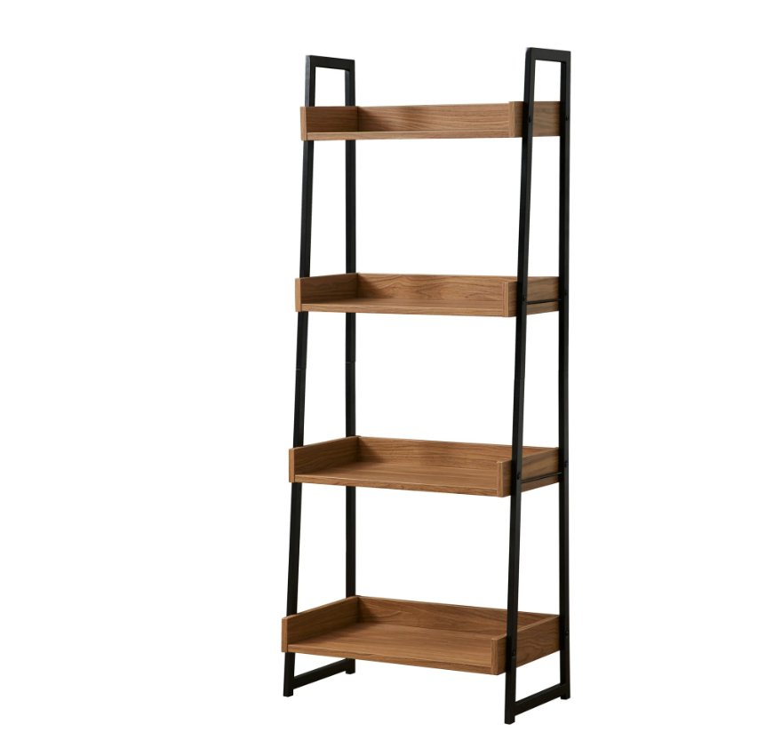 Picture of Furnix Ladder Bookcase – Wooden & Metal Wall Display Shelf for Living Room, Home Rack, and Bookshelf Organizer