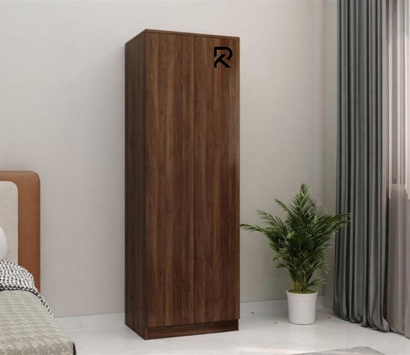 Picture of RK 2 Door Almirah or Wardrobe with Drawer Storage and Hanging Rod (Frosty White and Antique Finish)