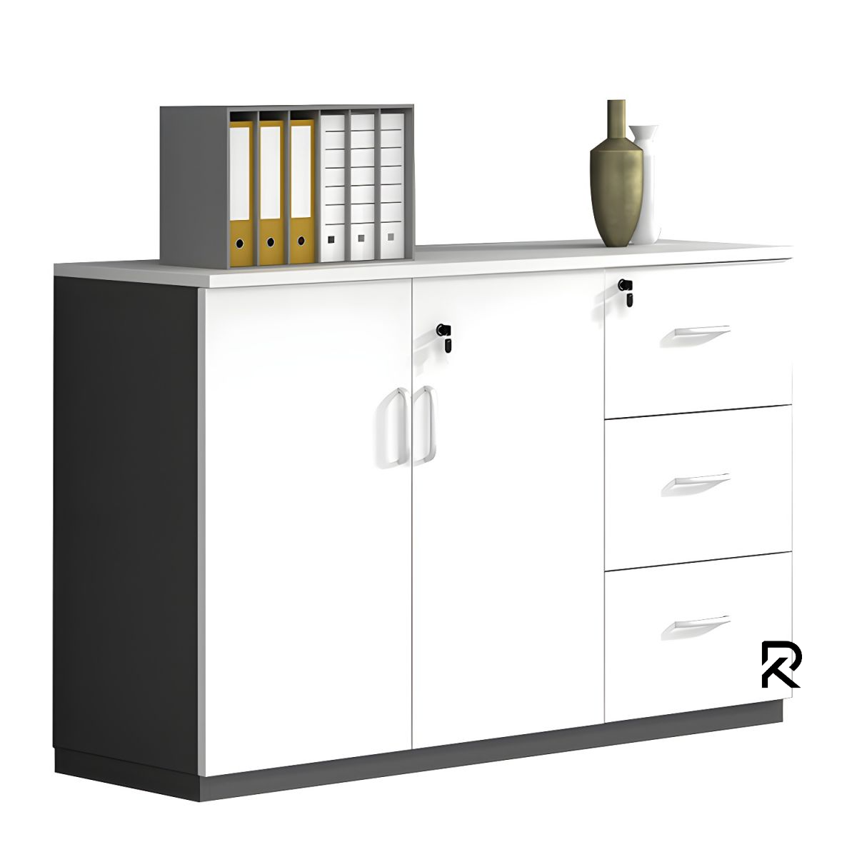 Picture of RK Modern and Trendy Engineered Wood  File Cabinets Solid Wood Frame Key Lock Horizontal File Cabinet & Kitchen Cabinet