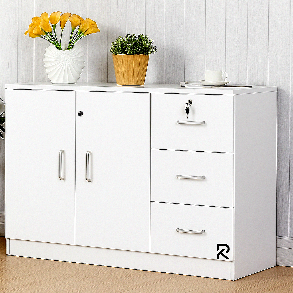 Picture of RK Modern and Trendy Engineered Wood  File Cabinets Solid Wood Shelf Unit and Locking Door File Cabinet & Kitchen Cabinet