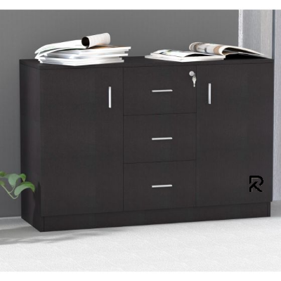Picture of RK Modern and Trendy Engineered Wood  Storage Cabinet File cabinet Kitchen Cabinet With  3 Storage Drawers And 2 Side Doors
