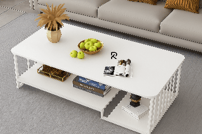 Picture of RK Modern Minimalist Coffee Table with Dual-Tier Storage Shelves and Metal Frame – Stylish and Durable Center Table for Living Room, Elegant Design