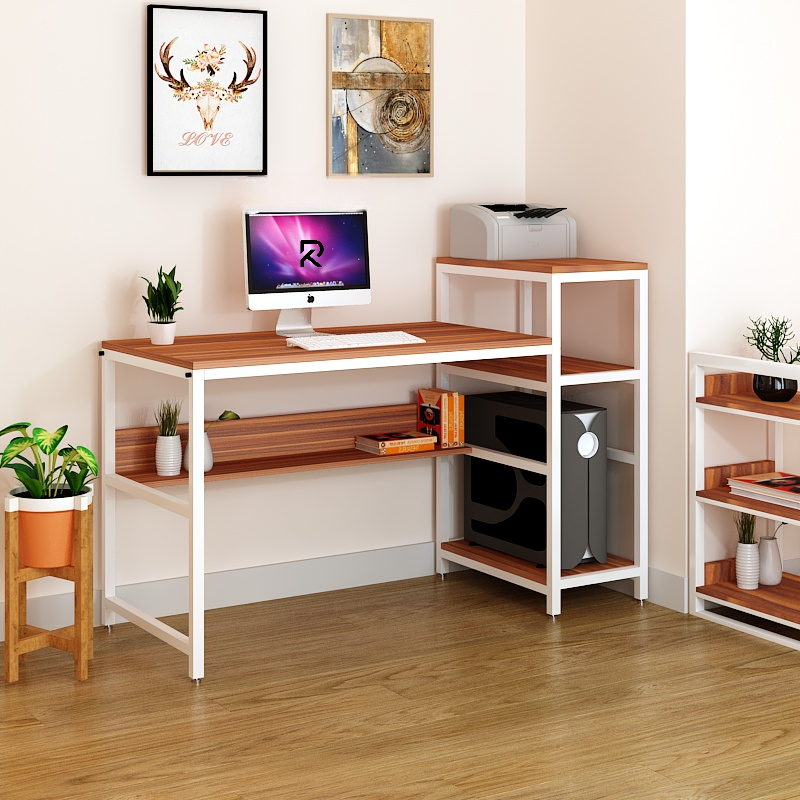 Picture of RK Study & Office Desk – Spacious Computer Table with Storage Shelves for Home & Workstation