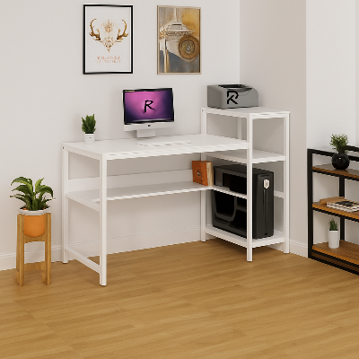 Picture of RK Study & Office Desk – Spacious Computer Table with Storage Shelves for Home & Workstation