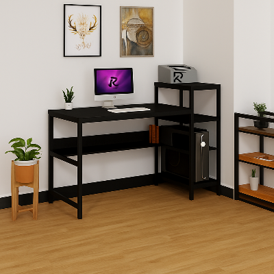 Picture of RK Study & Office Desk – Spacious Computer Table with Storage Shelves for Home & Workstation