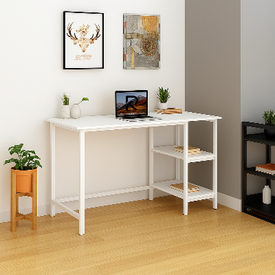 Picture of Modern 40 Inch Computer Desk with Dual Shelves – Simple Writing & Study Desk for Home Office or Bedroom by Furnix