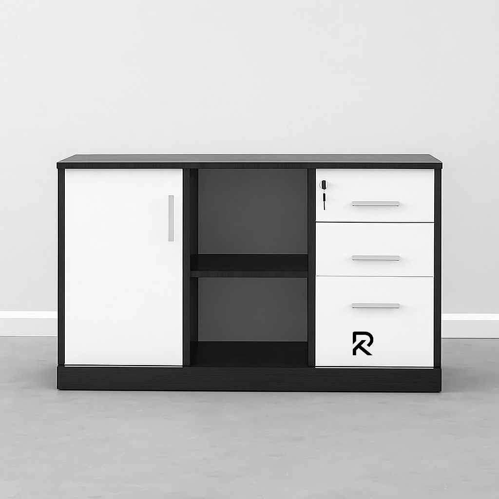 Picture of RK Stylish Engineered Wood  Kitchen Cabinet  File Cabinet with Frosty White Drawers – Modern Storage Solution for Living Room & Office - Furniture & Decor