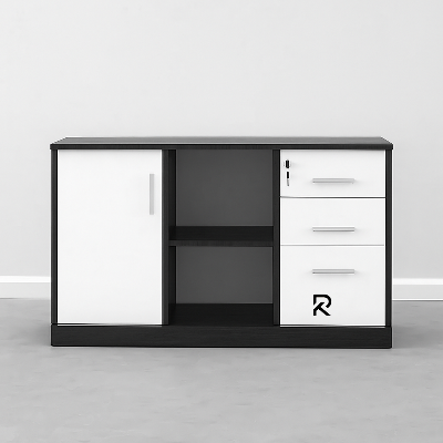 Picture of RK Stylish Engineered Wood  Kitchen Cabinet  File Cabinet with Frosty White Drawers – Modern Storage Solution for Living Room & Office - Furniture & Decor