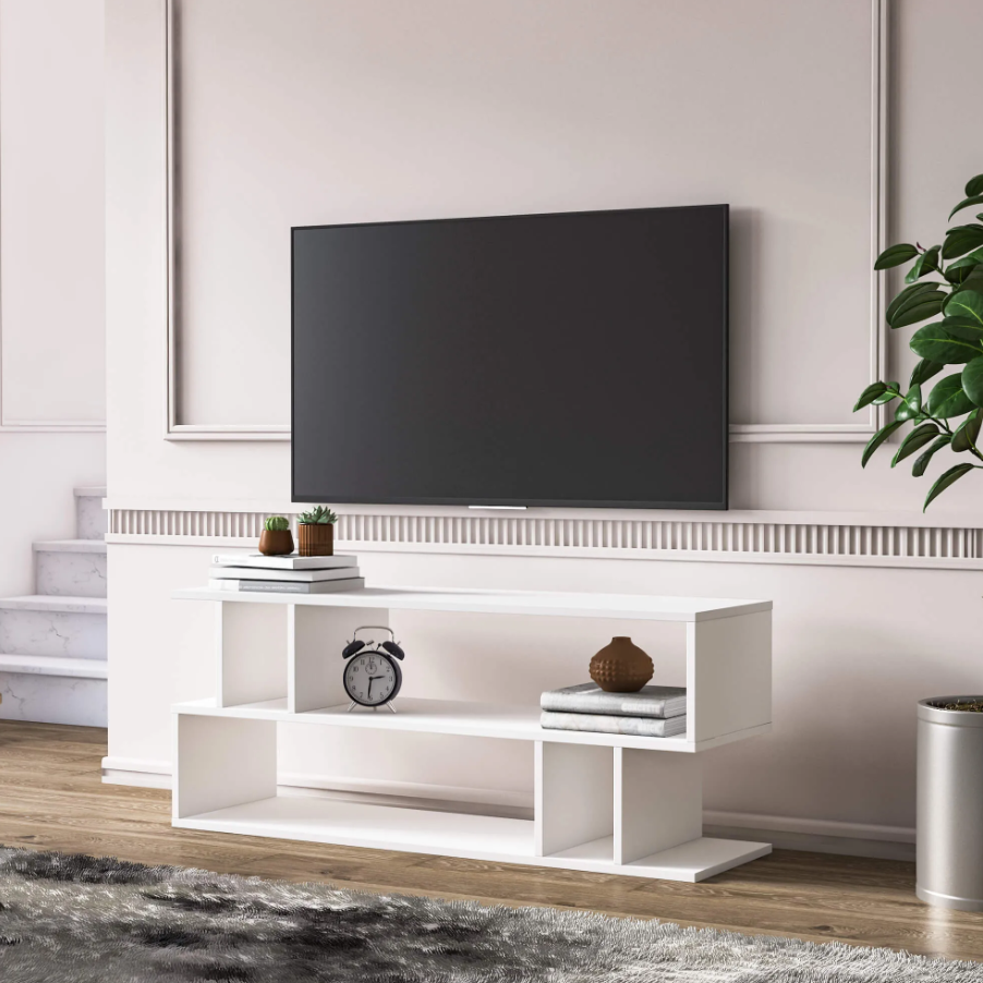 Picture of Furnix Basic TV Cabinet Trolley – 42x22x12 Inches | Stylish Wooden TV Stand with Storage