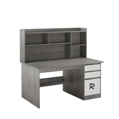 Picture of Modern Home Office Computer Desk with Hutch, Drawers & Storage Shelves – Study Table & Workstation for Home and Office