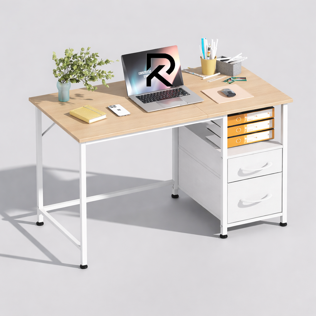 Picture of Contemporary  40 Inch Computer Desk with 2 Drawers– Simple Writing & Study Desk for Home Office or Bedroom by Furnix.com.bd