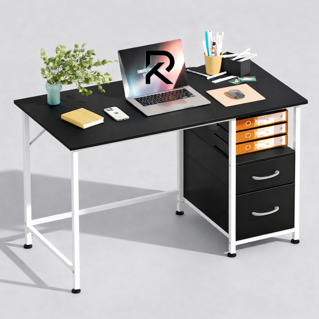 Picture of Contemporary  40 Inch Computer Desk with 2 Drawers– Simple Writing & Study Desk for Home Office or Bedroom by Furnix.com.bd