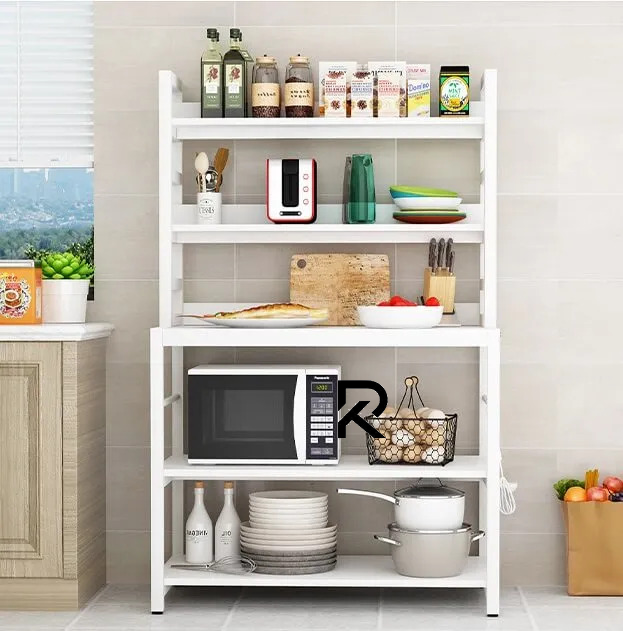 Picture of RK Kitchen Organizer Shelf, Freestanding Kitchen Shelves Multifunctional Kitchen Bakers Rack Microwave Stand Bakers Rack With Storage