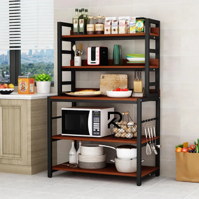 Picture of RK Kitchen Organizer Shelf, Freestanding Kitchen Shelves Multifunctional Kitchen Bakers Rack Microwave Stand Bakers Rack With Storage