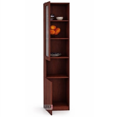 Picture of Furnix Multipurpose Wooden Shelf Cabinet with Glass Door | 5 Tier Storage Organizer for Living Room, Kitchen & Office