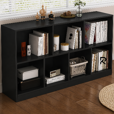 Picture of RK Engineered Wood 7 Layers Bookshelf Storage Cabinet Organizer Shelf Horizontal Multi Storage Space Wooden Rack Display Shelf Bookshelf with 7 Storage Compartments