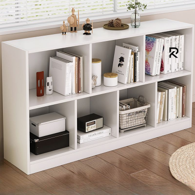 Picture of RK Engineered Wood 7 Layers Bookshelf Storage Cabinet Organizer Shelf Horizontal Multi Storage Space Wooden Rack Display Shelf Bookshelf with 7 Storage Compartments