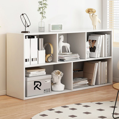 Picture of RK Engineered Wood 5 Layers Bookshelf Storage Cabinet Organizer Shelf Horizontal Multi Storage Space Wooden Rack Display Shelf Bookshelf with Multiple Storage Compartments