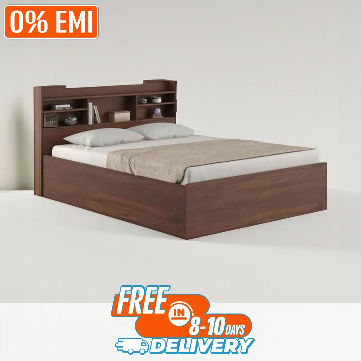 Picture of RK Double Box Bed (5/7 Feet) Made of Melamine Laminated Board-Multicolor