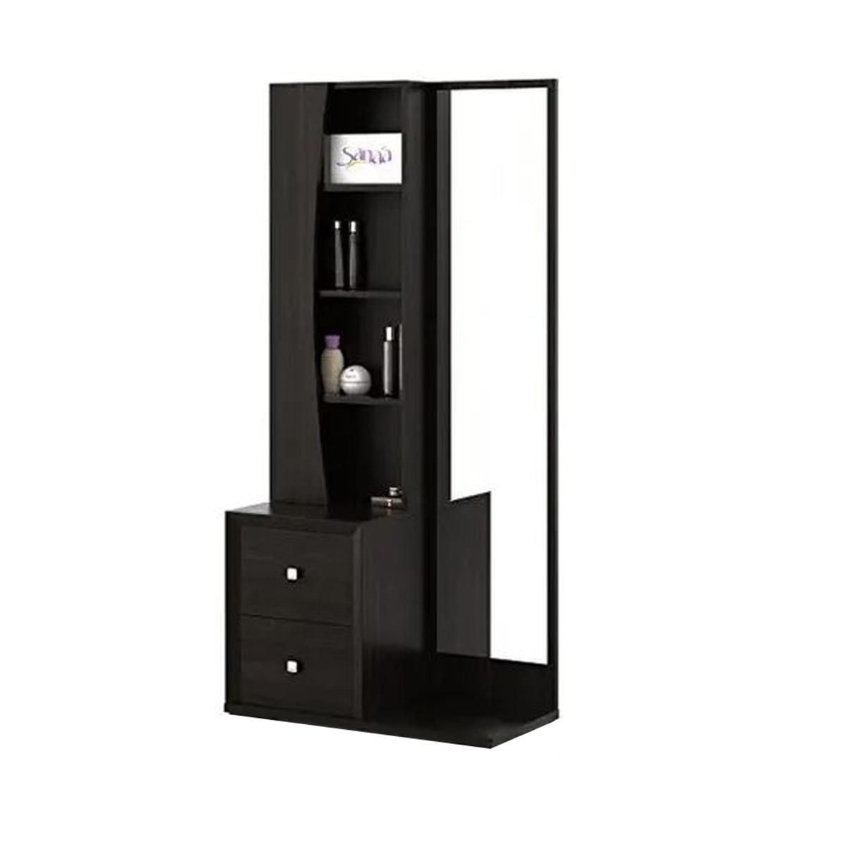 Picture of RK Stylish Black Dressing Table with Storage Cabinet and Drawers-Black