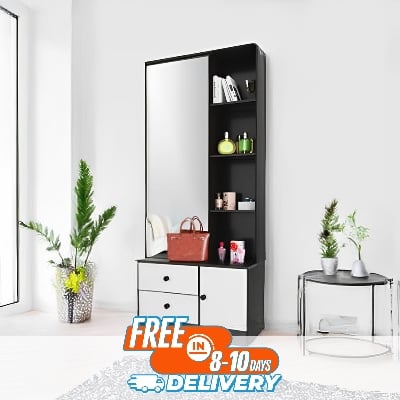 Picture of New Melamine Board Black Dressing Table With Drawers by RK Furnitures-multicolor