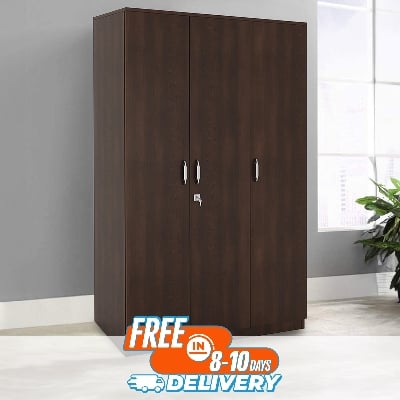 Picture of RK Stylish MDF 3 Door Almirah Wardrobe or Cupboard and Cabinet-Multicolor