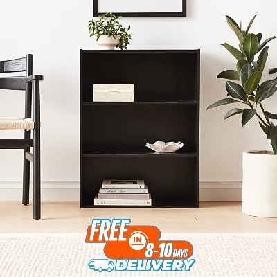 Picture of RK Modern and Trendy 3-Tier MDF Open Shelf Bookcase - Furniture & Decor-Black