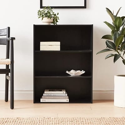 Picture of RK Modern and Trendy 3-Tier MDF Open Shelf Bookcase - Furniture & Decor-Black